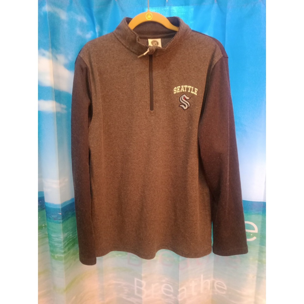 Seattle Kraken NHL  1/4 Zip Pullover Jacket Size Men's Medium Gray B9